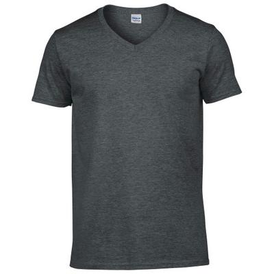 Camiseta Masculina de Manga Curta com Decote V Estilo Suave