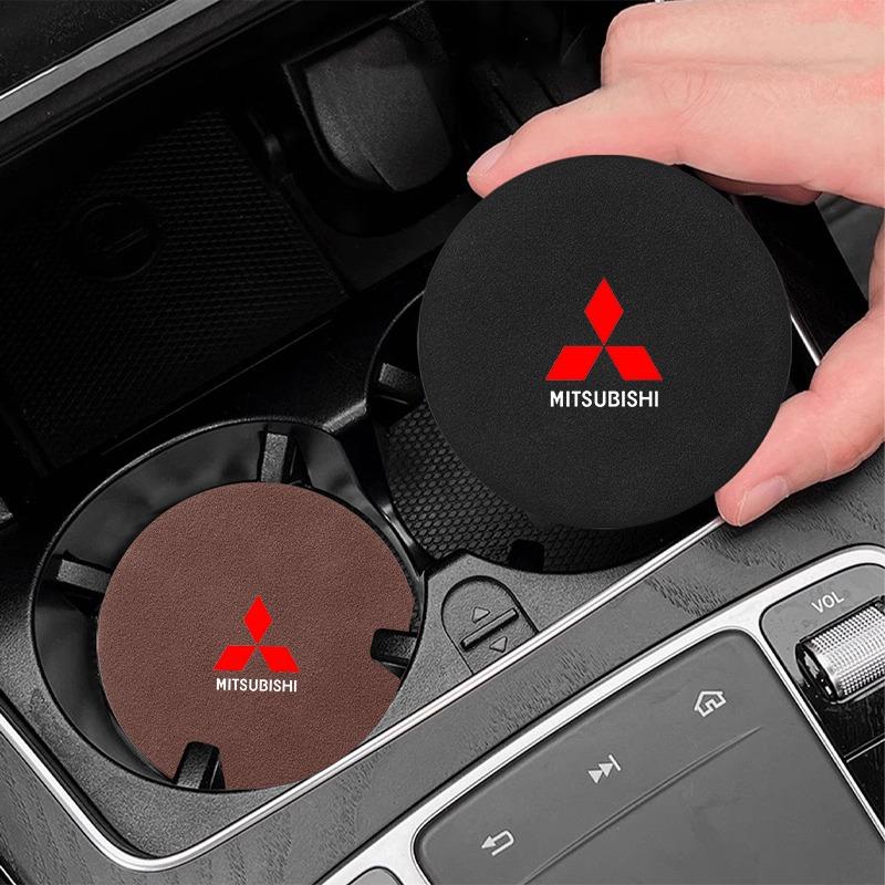 Porta-copos de Carro em Camurça Antiderrapante Isolamento Térmico para Copo de Água Tapete Decorativo Para Mitsubishi ASX Lancer L200 Pajero Sport Attrage Mirage Eclipse