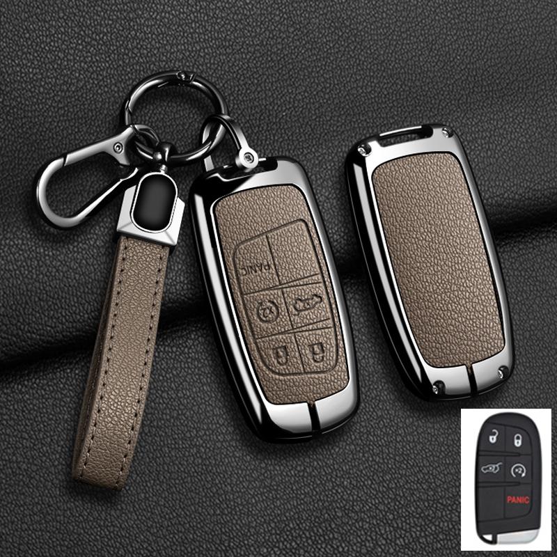 Housse Porte-Clés en Alliage de Zinc Automatique Adaptée Pour Jeep Grand Cherokee Wk2 Kl Wrangler Jk Jl Mp Patriot Renegade Commander Compass 4 5 Boutons Porte-Clés