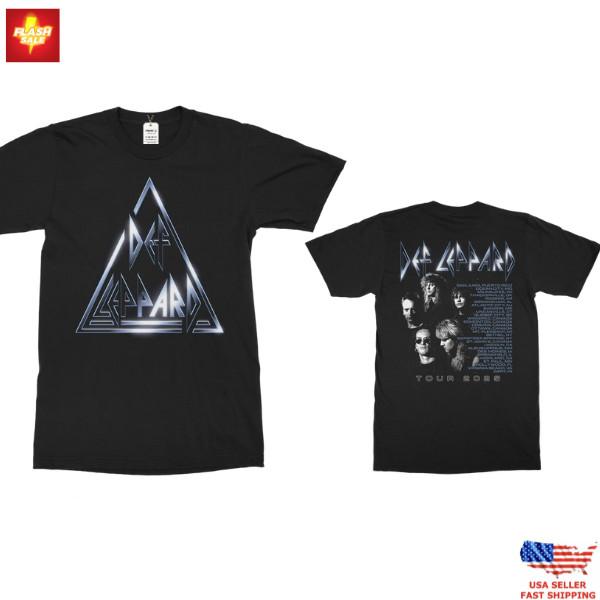 New Apparel Def Leppard Tour 2024 Shirt Classic Rock Band Retro Music Tee Unisex T-Shirt