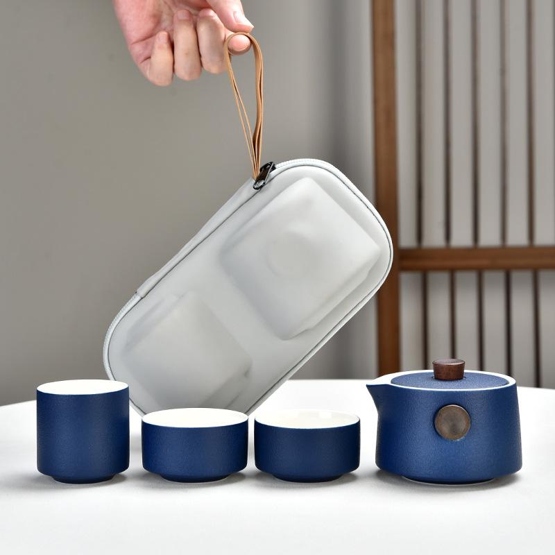 Black Pottery Travel Tea Set Portable Kuaike Cup Business Giveaways Holiday Accompanying Hand Gifts