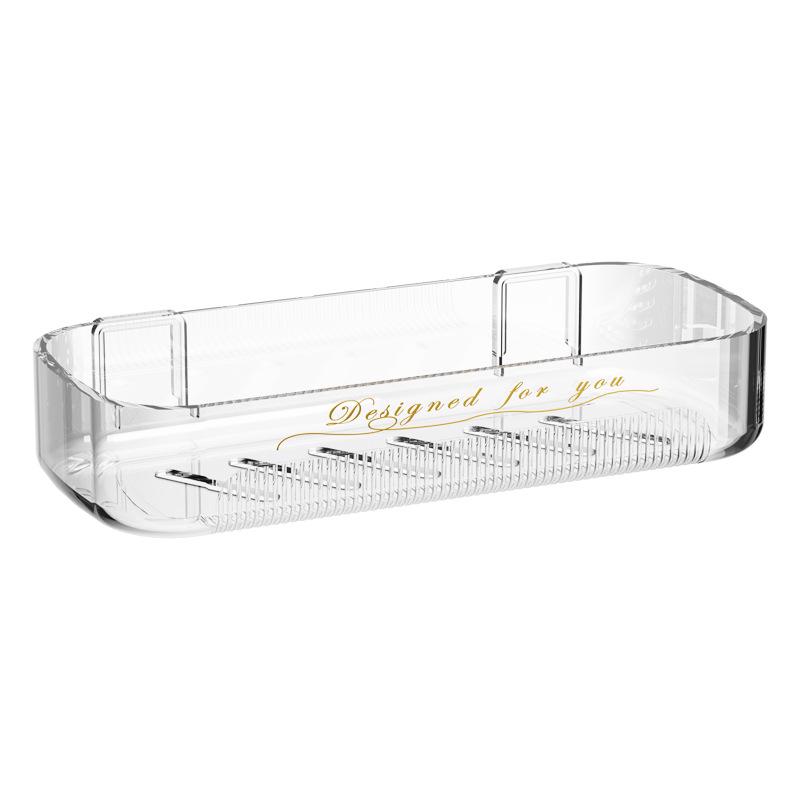 Punch-Free Wall-Mounted Bathroom Storage Rack - Moisture-Proof and Drain-Friendly for Cosmetics and Dorm Use