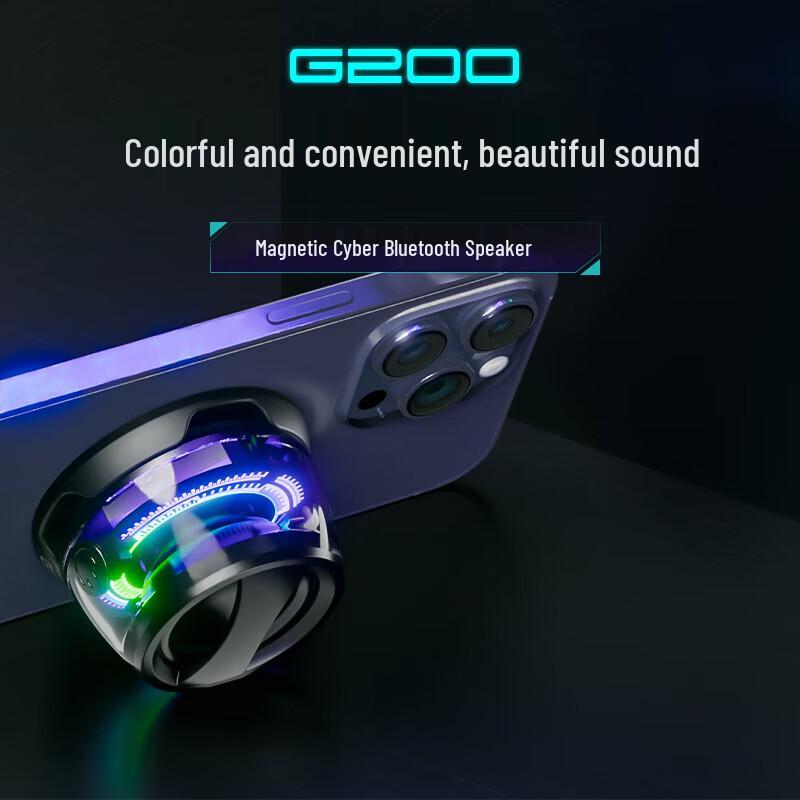 Magnetic Bluetooth Speaker with RGB Lights and Phone Stand