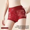 Lady Spring and Autumn Sexy Lace This Year Wedding Red High Waist Abdominal Non Mark Light Plastic Triangle Briefs