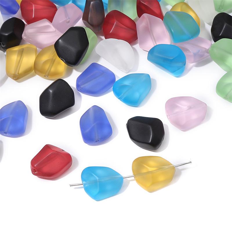 12x15mm Frosted Glass Faceted Beads for DIY Bracelets & Necklaces