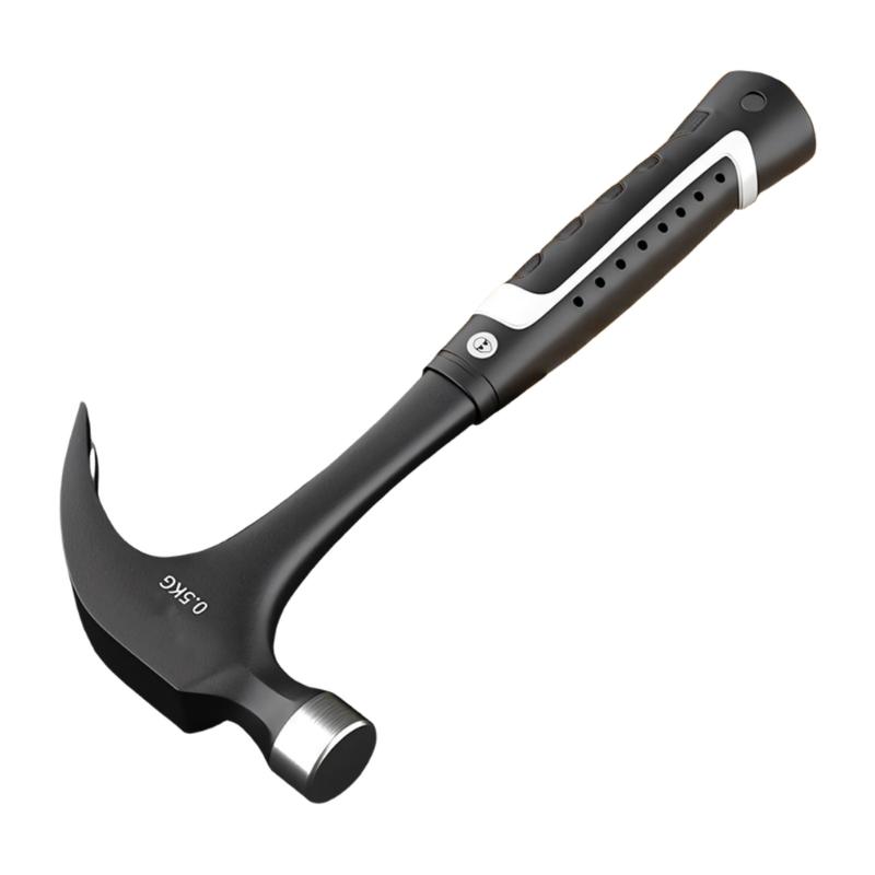 Home Repair Hand Tool with Nail Pulling End, Contoured Grip Handle and Steel Head for Woodworking and Daily Tasks