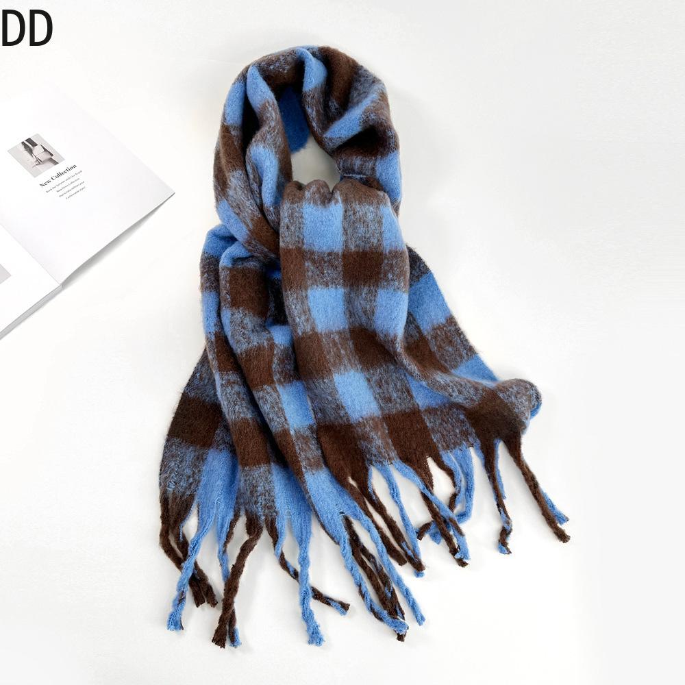 Chic Women Scarf Autumn Winter Mohair Versatile Luxury Green European Shawl Female Soft Warm Thermal Muffler Ladies Y2K Style