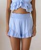 Loe Sofia Skyblue Ruffled Cotton Shorts