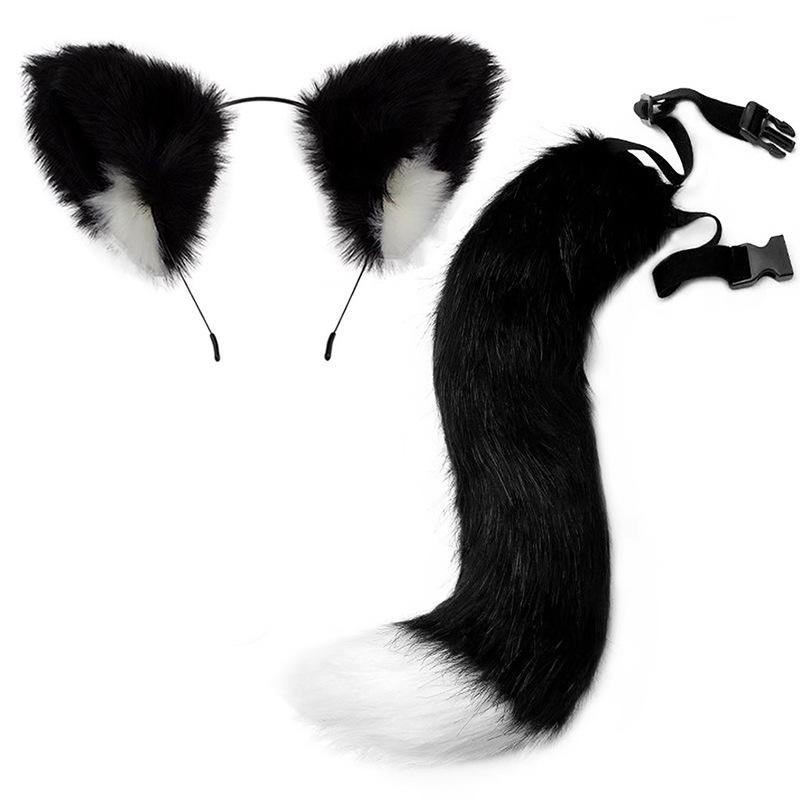Handmade Cat Ears & Tail Set: Cute Cosplay Hair Accessories for Catgirl