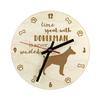 Dobermann, Doberman Pinscher, Dobie - Clock with Dog, Wooden Clock with Engraving, Personalised Clock by