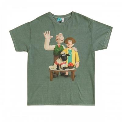 Camiseta Unissex Adulto Vintage Lavada Boxy Wallace e Gromit