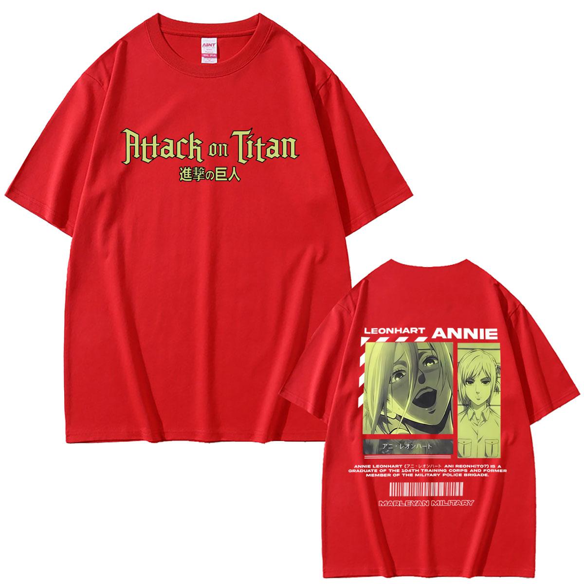 Japanese Anime Attack on Titan Annie Leonhart Graphic Print Tshirt Men Women Manga Harajuku Oversized T Shirt Summer Streetwear S