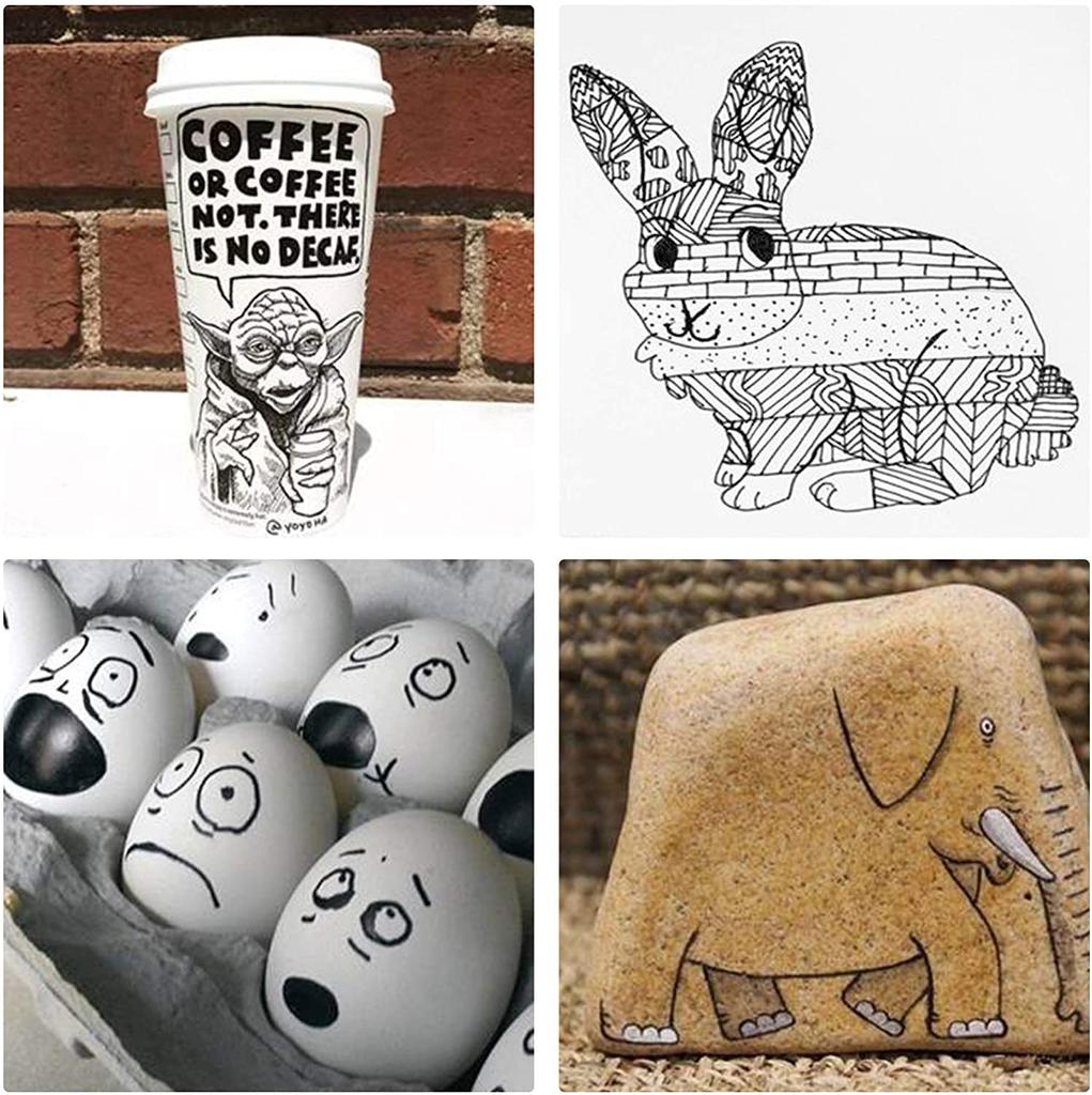 Shuttle Art Black Oil Set of Extra Fine Quick Water Sign Name Permanent Can Be Used To Write On Instax and For Nursery and Offices Pens, 30, Point,