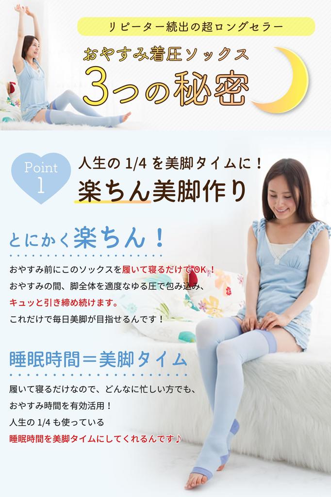 Lantage Compresie pentru Dormit Noapte Lung Mărime Unică Potrivită Fabricat în Japonia Șosete, Șosete, Ciorapi până la Genunchi, Jambiere, Femei, Elastic, Toate, (albastru)