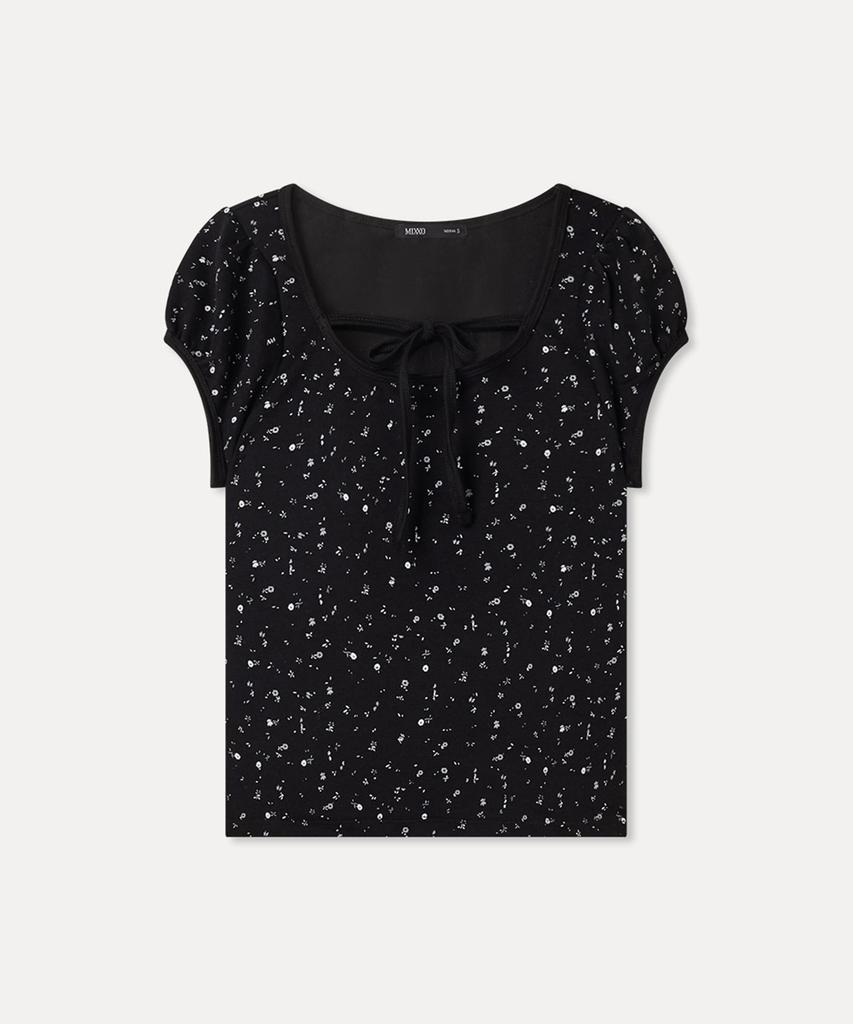 MIXXO Small Floral Short Sleeve T-Shirt Re Hwg108S_Miwhwg31Qa