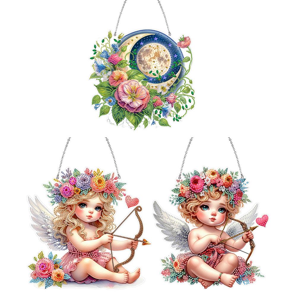 Acrylic 2D/Flat DIY Special Shape Hanging Diamond Art Kits Diamond Painting Set Diamond Art Pendant Home Wall Decoration Crafts