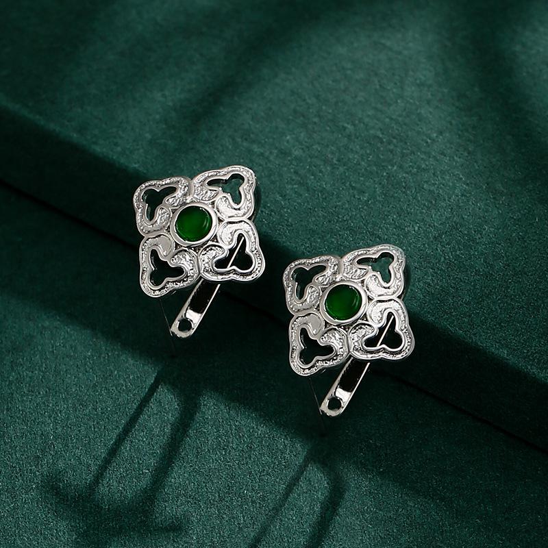 Retro Jade Pi Xiu Pendant Buckle with Jasper Hetian Jade Clip Accessories
