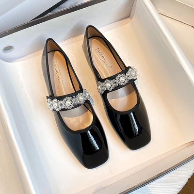 Chaussures pour femmes nouvelles chaussures de printemps bouche peu profonde carré Mary Jane chaussures française grande taille chaussures pour femmes
