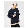 Lässiges Vintage Herren-Sweatshirt mit kontrastfarbenen Flicken, langen Ärmeln und Rundhalsausschnitt