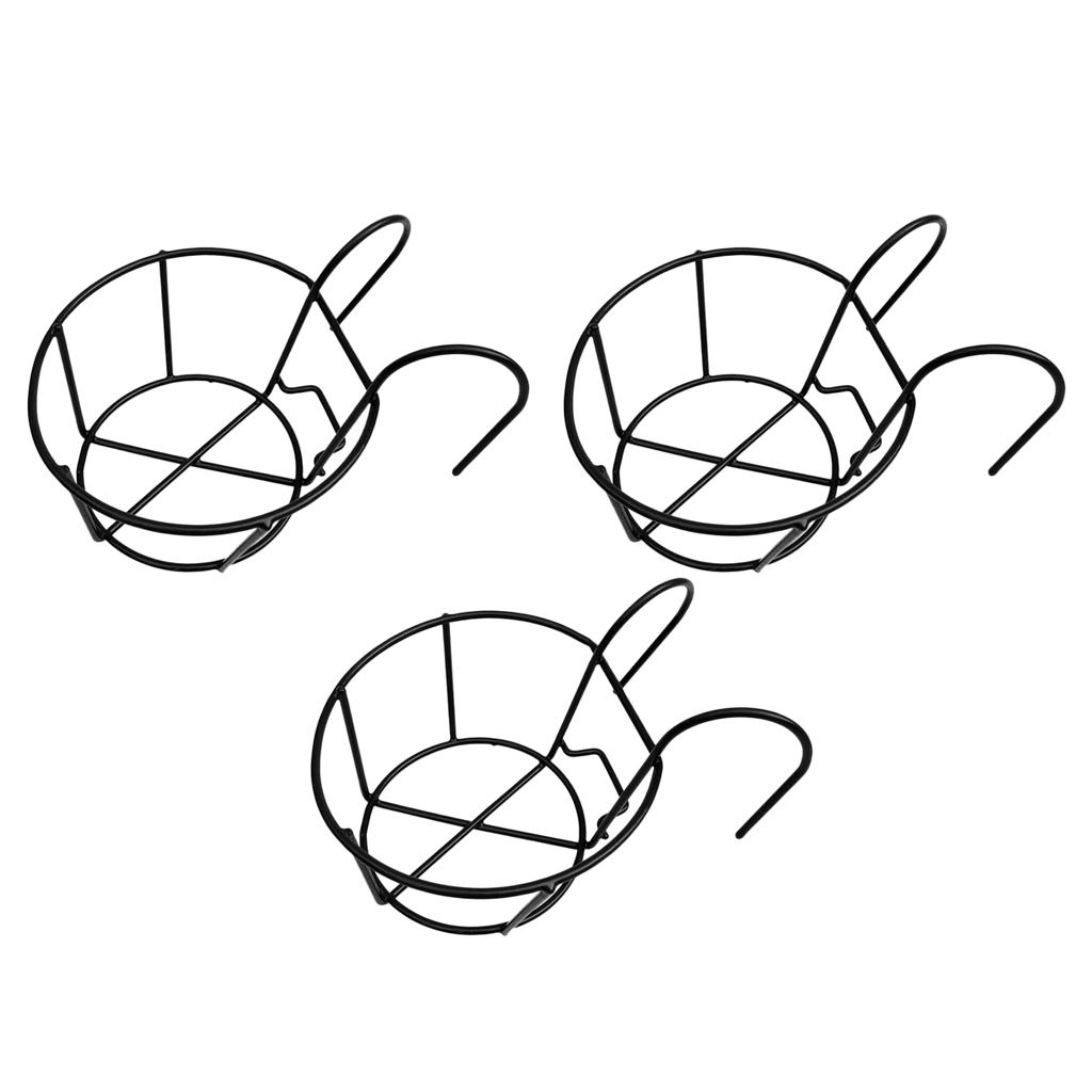 3 Iron Planter for Railing Fence Balcony Decor Flower