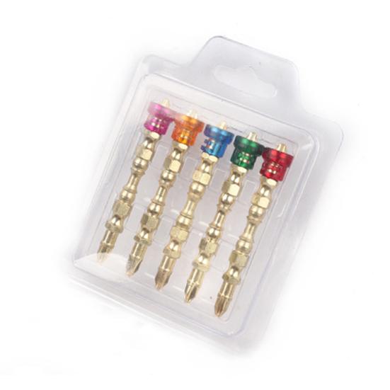 5Pcs/Set Electric Screwdriver Bits Double Head Magnetic Ring Hex Shank Anti-slip Tool Steel High Hardness Cross Screwdriver Bits Carpentry