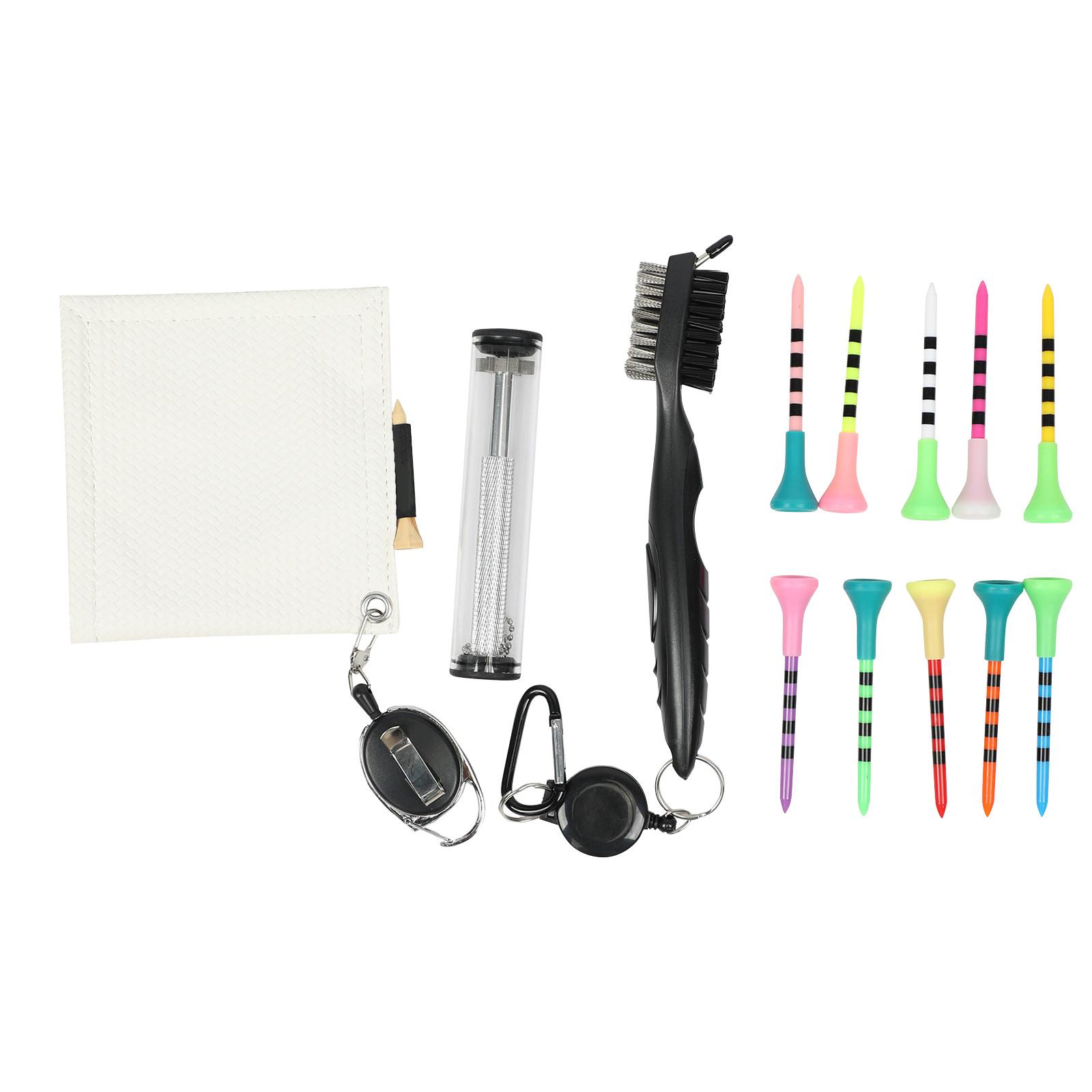 

Golf Club Cleaning Kit Sharpener,Compact & Easy To Carry Retractable Carabiner,Ergonomic Accessories Golf Brush,Ideal For Clubs, Spikes & Golf One Size білий