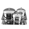 3pcs Stainless Steel Nail Art Mini Powder & Liquid Set Cans Storage Box Compact Manicure Tools