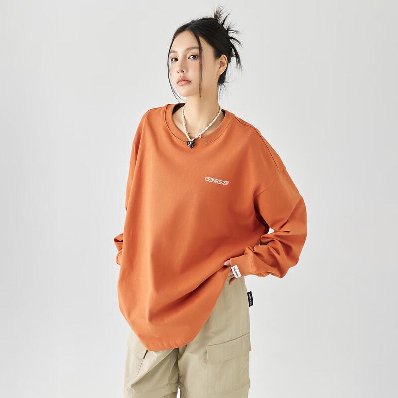 GOLFCROSS Shadow Logo Pure Cotton Long Sleeve T-Shirt