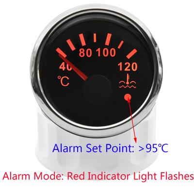 Wasserdicht IP67 52mm Wassertemperaturanzeige mit Alarm 40-120 Grad Celsius Rote LED Digitaler Wassertemperaturmesser Indikator 0-120 Grad Celsius