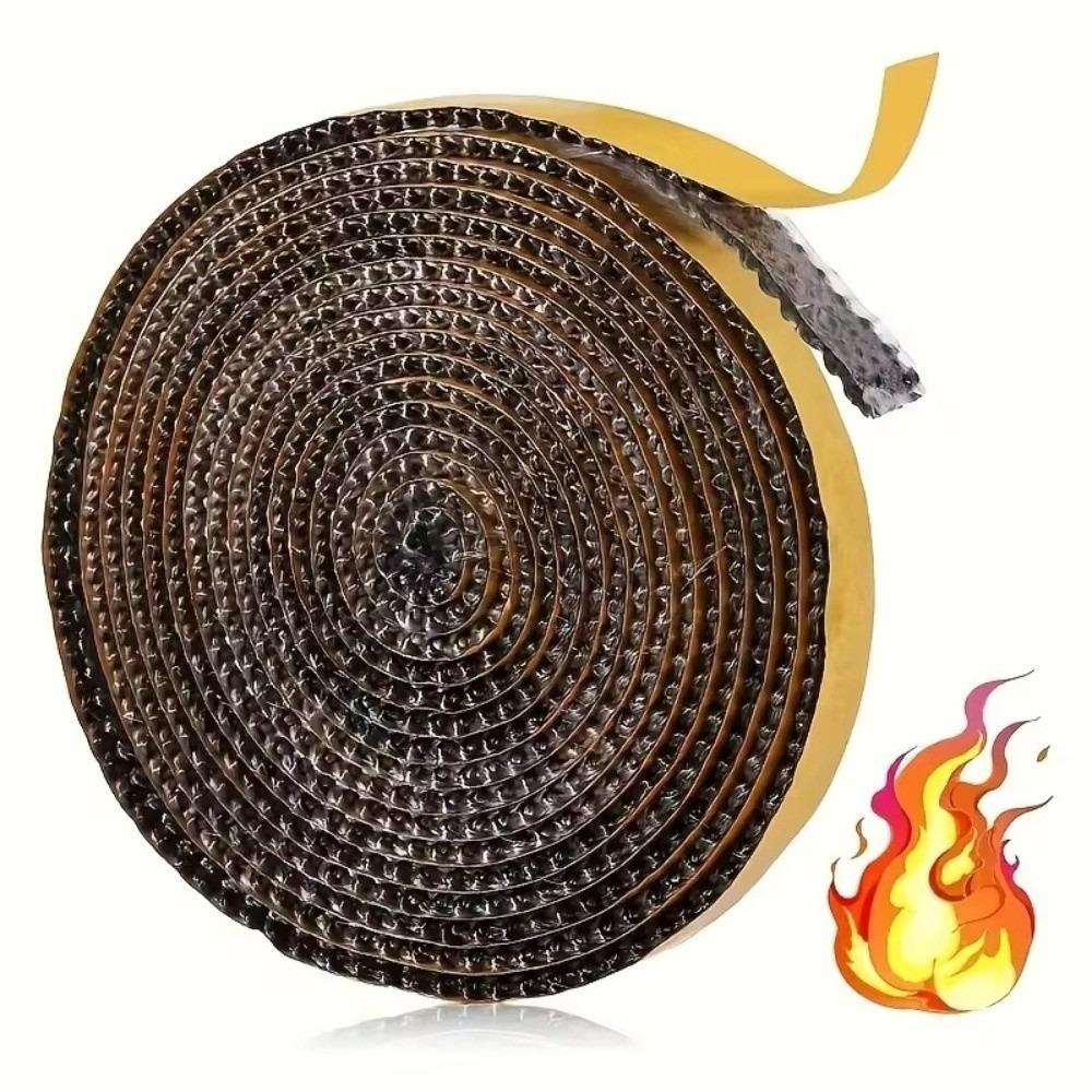 

Self Adhesive Fireplace Seal Rope Heat Resistant Flat Fireplace Door Gasket Fiberglass Stove Sealing Rope Indoor Wood Burning