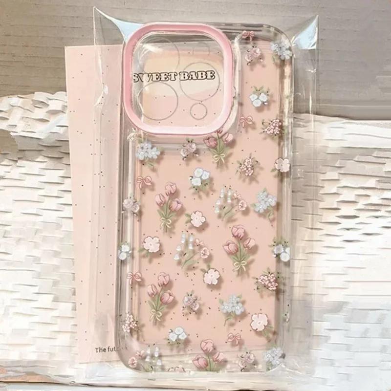 Süßes Cartoon-Kirschmuster Klare Handyhülle Für Xiaomi Redmi 13C 14C 12 Redmi Note 14 13 12 11 Pro Plus 5G 12S 11S Weiche Hülle