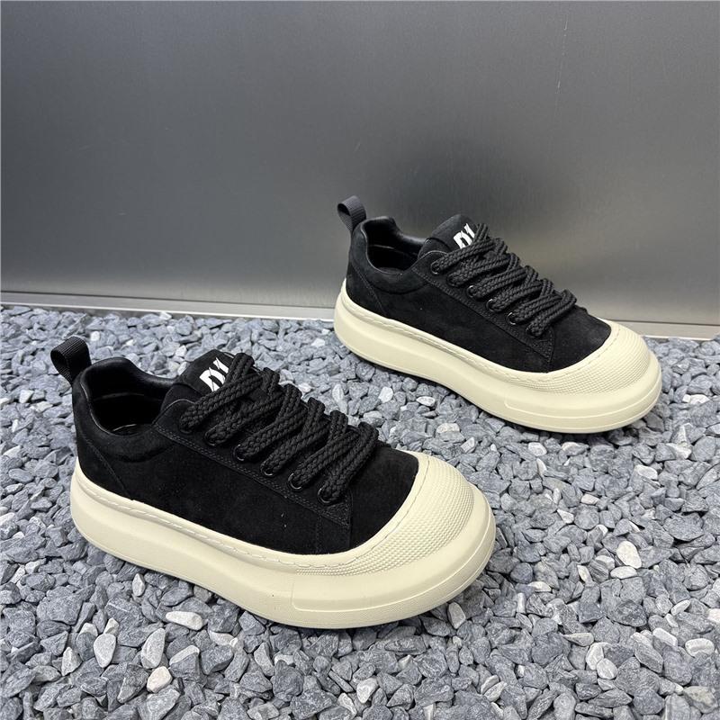 

Leather spring new casual shoes light luxury sports shoes youth breathable shoes 38 чёрный