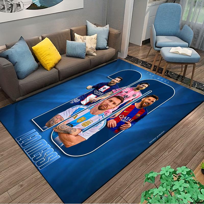 Soccer Star Print carpet Designed floor mat, suitable as a non-slip mat for the living room or bedroom sofa