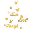 Cytat Żyj Śmiej się Kochaj Zdejmowane Naklejki Ścienne Naklejka na Lustro DIY Dekoracja Pokoju
