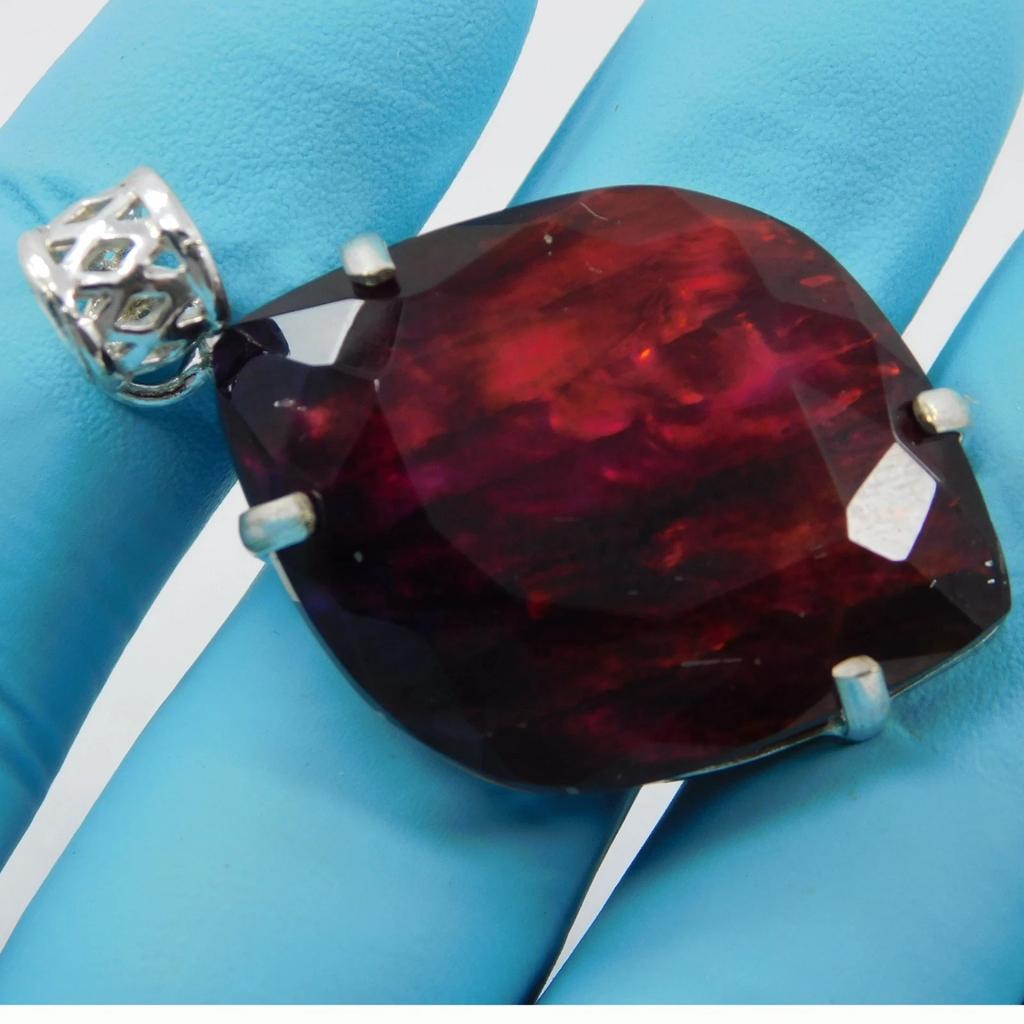 CERTIFIED 80.70 Ct Natural Ammolite Pendant 925 Solid Silver Loose Gemstone
