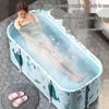 Rectangular Folding Bathtub for Adults and Children - No Installation Required, Full Body Thickened Design.