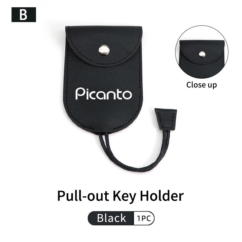 Car Keychain Case Zipper Carbon Fiber Key Protector Cover For KIA Picanto Stonic Venga Sorento Forte