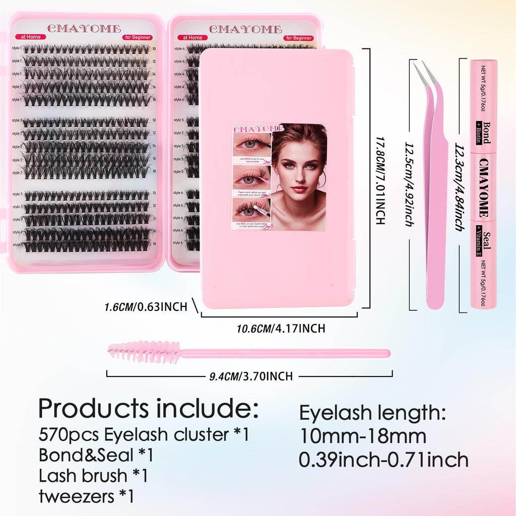 570 Tufts Of D-Curve Single Tufts Of False Eyelashes 10-18Mmdiy Segmented Grafting To Extend Natural Dense Hair