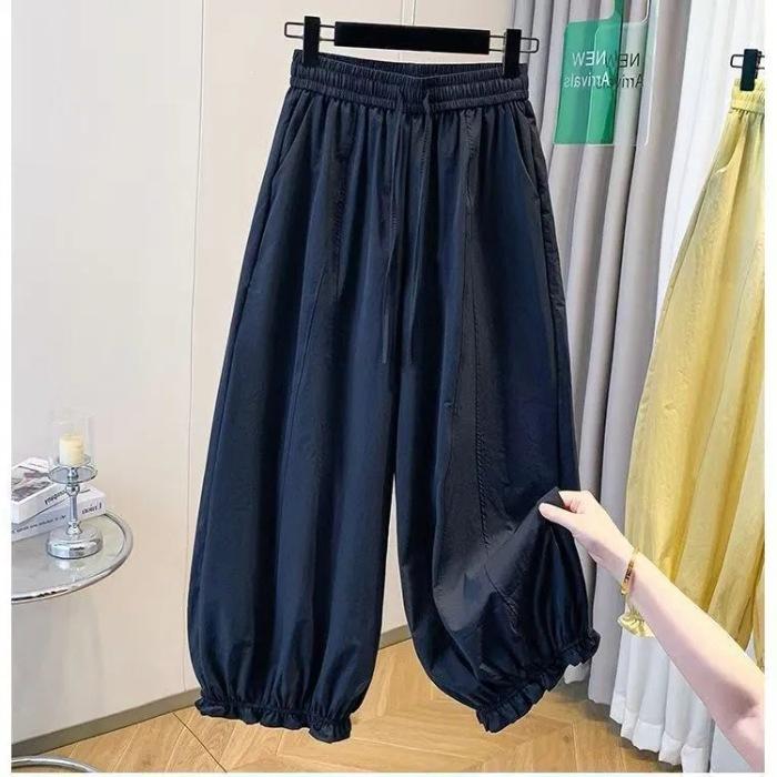 Sommer neue Mode elastische Taille Spitze lässige Hose Damen locker und dünn vielseitig altersmindernd Bloomers