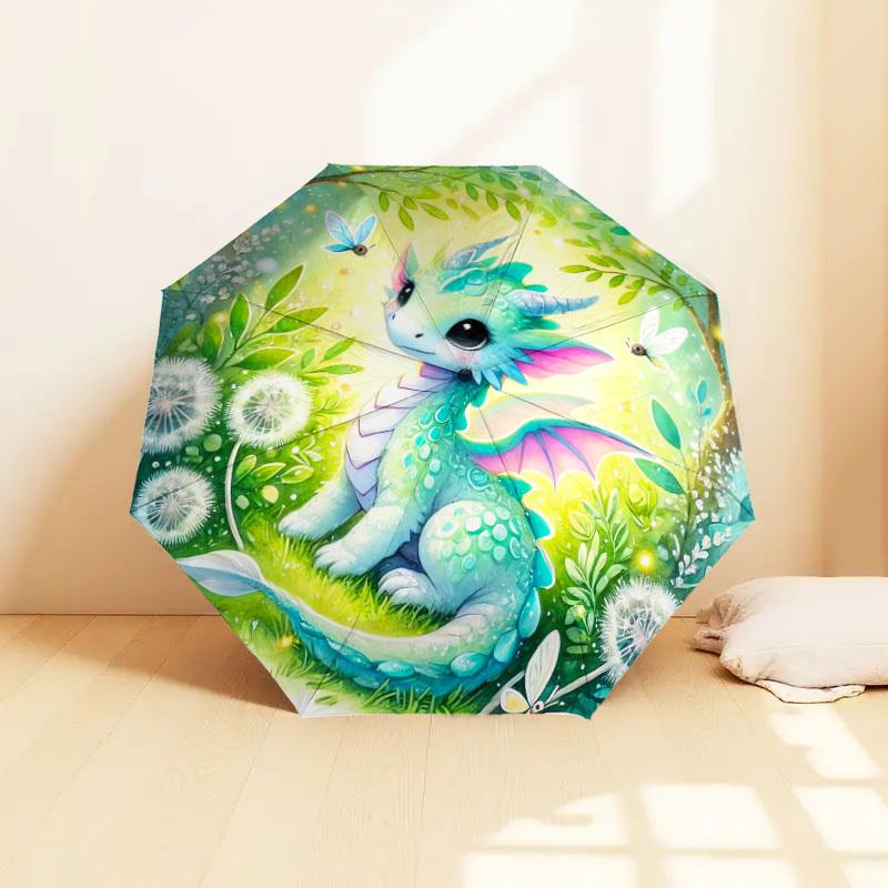 1pc dragon forest Pattern Umbrella Design Automatic Opening and Closing Umbrella, High-quality Travel Umbrella, Lightweight and Portable, -83