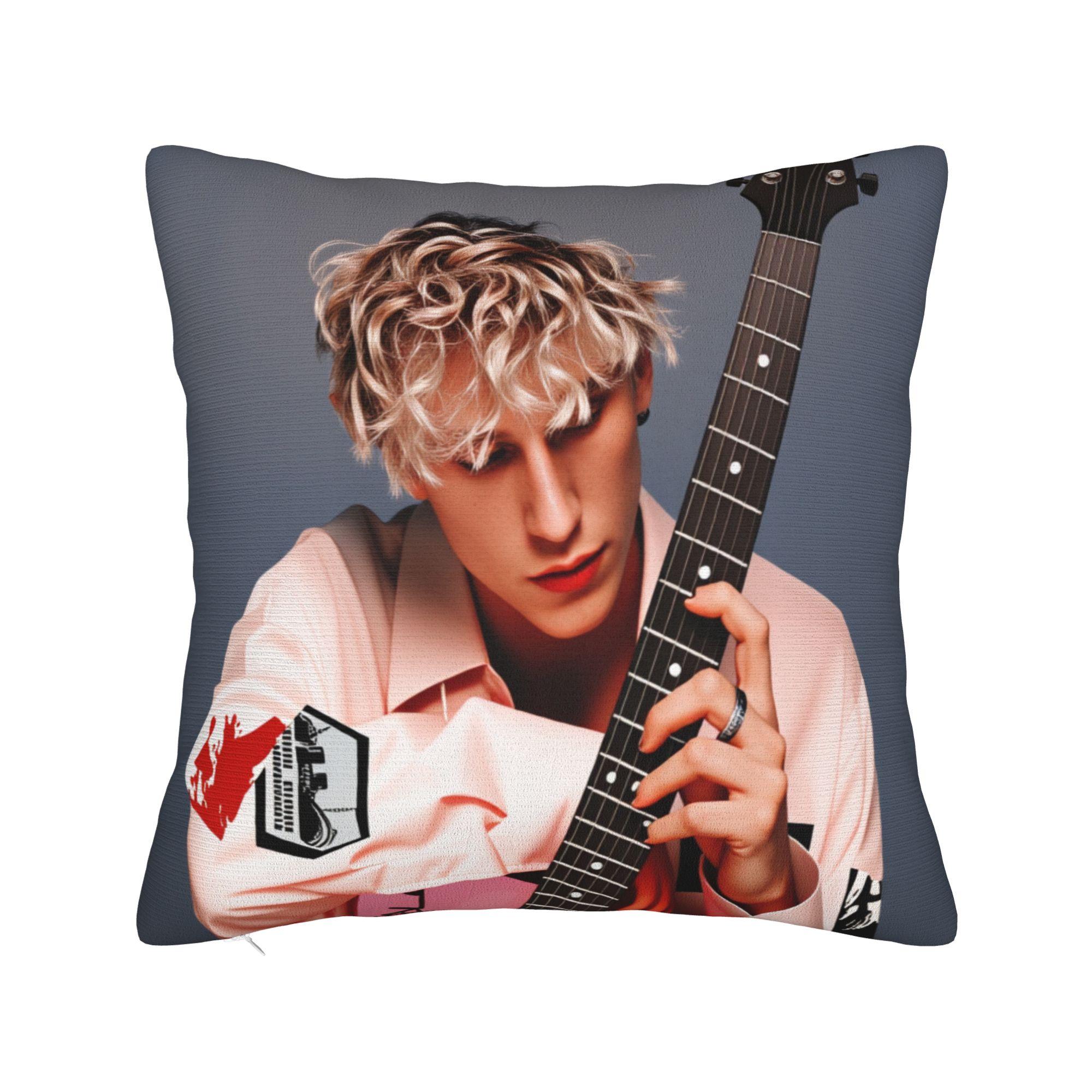 

Machine Gun Kellys MGK Pillow Case Vintage Pillow Cover Comfy Pillowcases For Sofa Couch Bed Living Room 12x12Inch