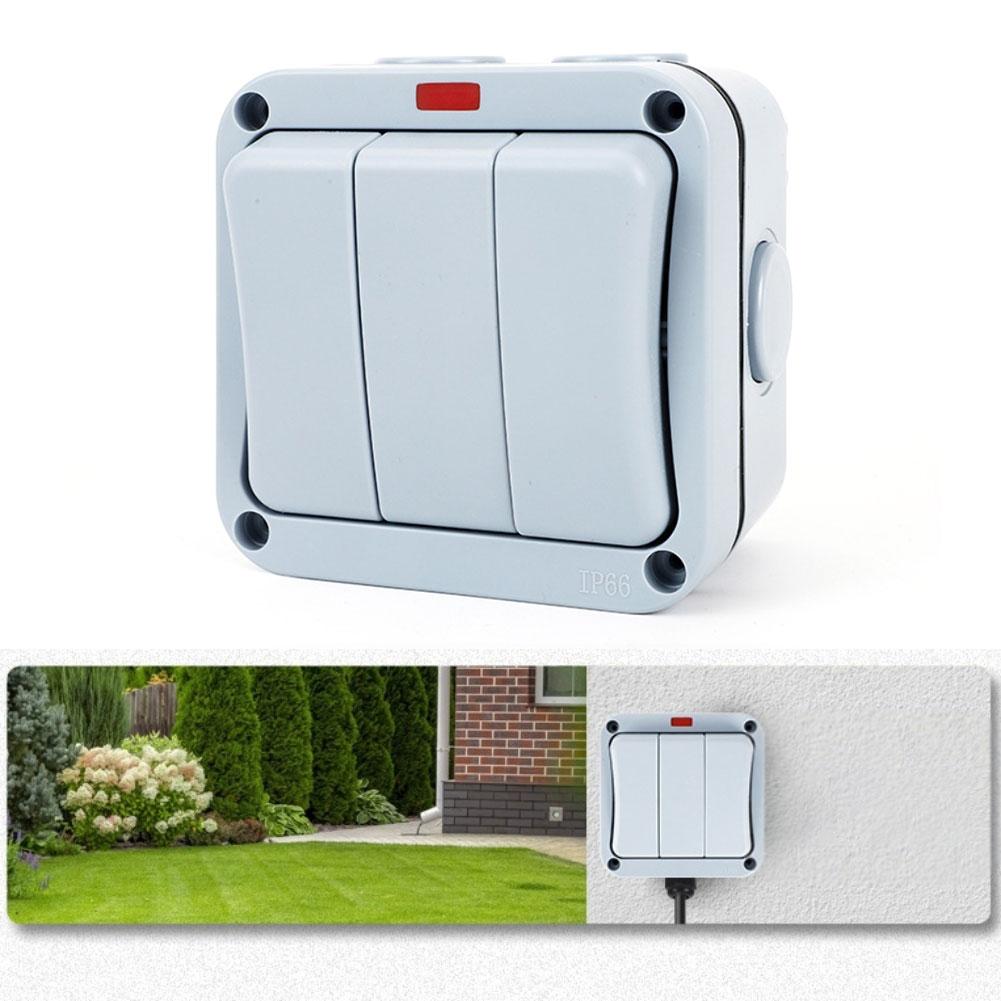 For Garden Lights IP66 Outdoor Switch Outdoor Waterproof Electrical Switch Outdoor Switch Three-device Control