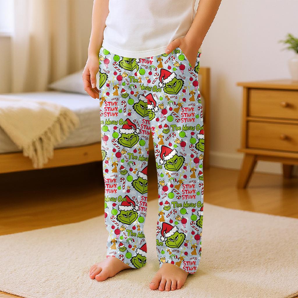 Kinder Vielseitige Weihnachten Druck Tasche Plüsch Lässige Hose Schlafhose Haushose