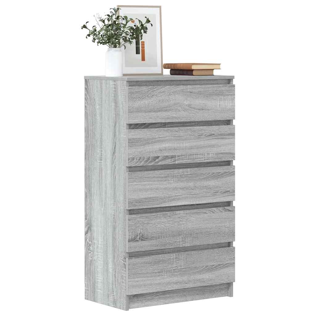 Vidaxl Komoda, Szary Dąb Sonoma, 60X36X103 Cm, Materiał Drewnopochodny