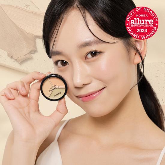 The Sam Cover Perfection Triple Pot Concealer 4 Colors [palette Design] 03 Correct Up Beige
