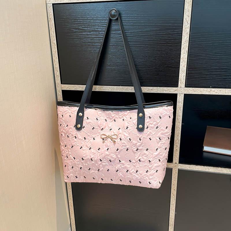 Large Capacity Summer Bow New Casual Shoulder Armpit Bag Class Commute Portable Tote Bag