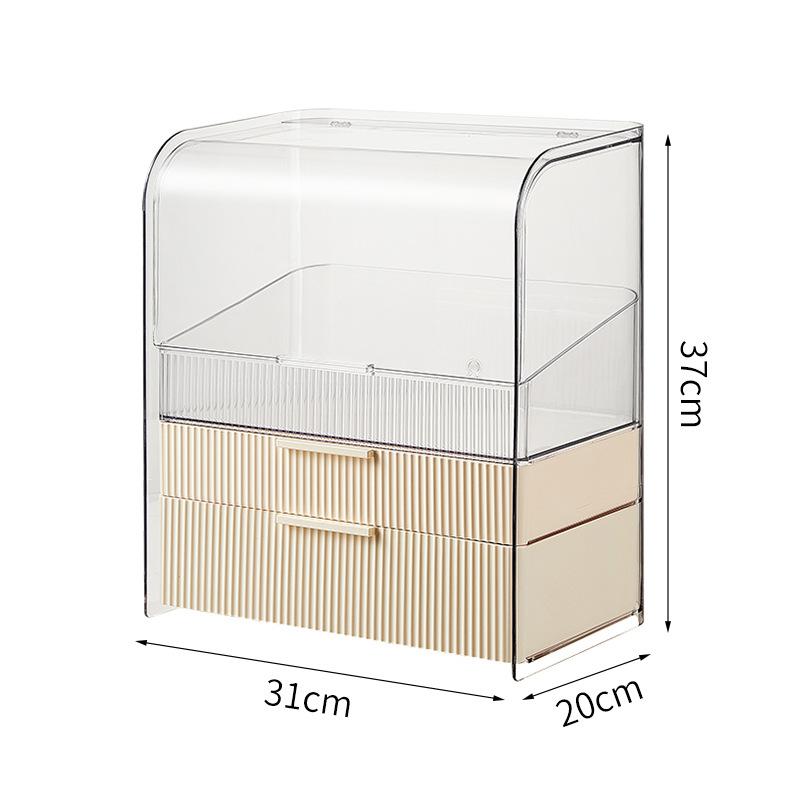 Transparent vanity case pet dustproof drawer Xiaohongshu same desktop finishing large-capacity cosmetic storage box