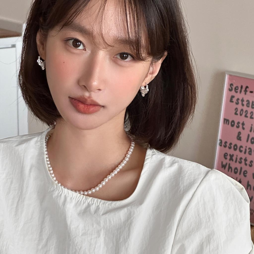 Retro irregular love plain ring earrings women's niche design earrings fashion high-end earrings