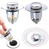 1PCS Bathroom Sink Stopper Pop Up Drain Stopper with Bullet Core Push Type Anti-Clogging Tub Stopper with Filter Basket