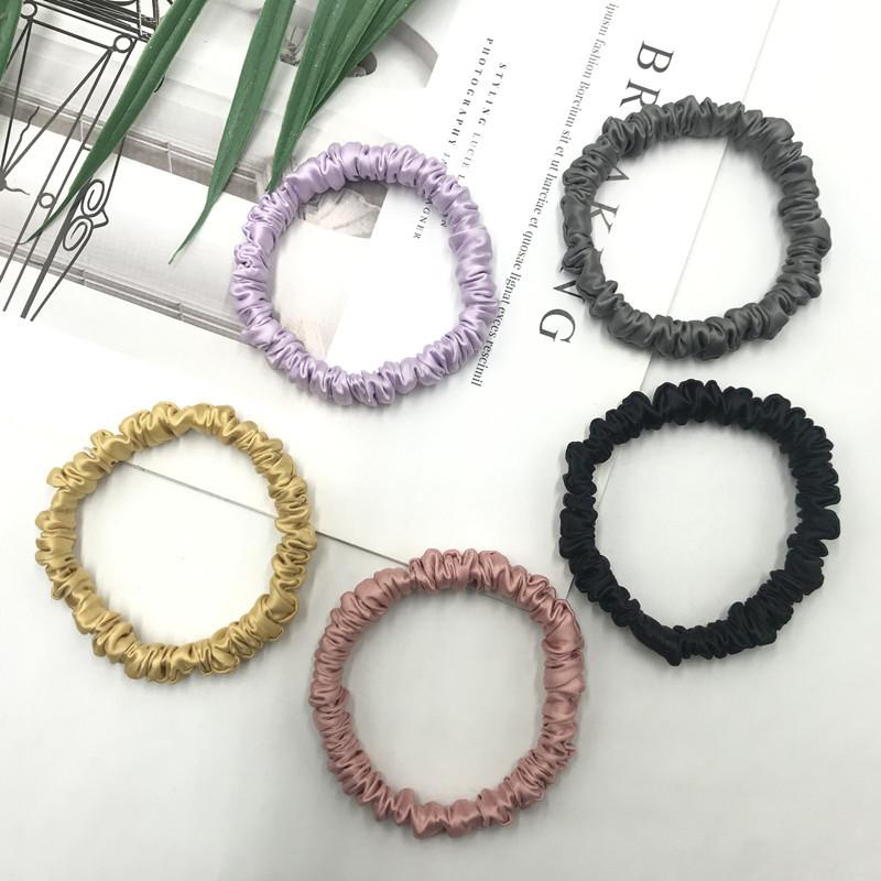 Fashionable Artificial Silk Thin Hair Tie High-Grade Satin Large Intestine Circle Women'S Headstring Hair Ornament